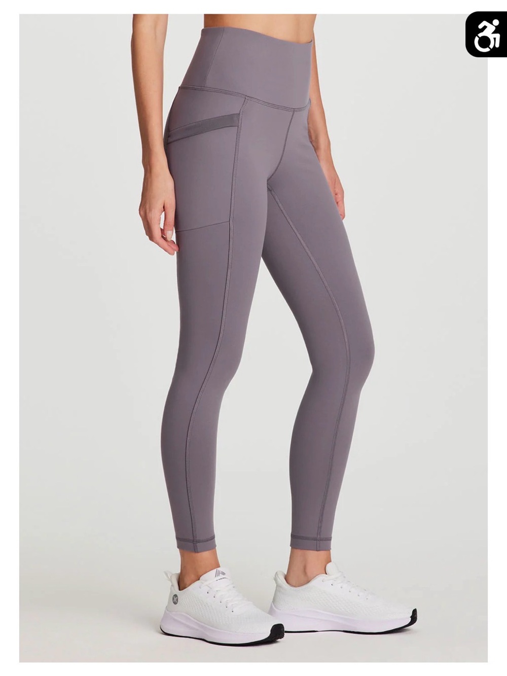 Avalanche High-Waist Gray Performance Leggings with Side Pocket